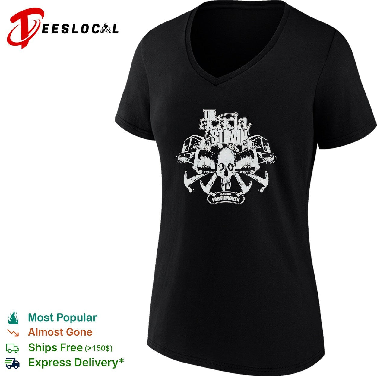 The Acacia Strain G Sharp Earthmover skull with hammers shirt
