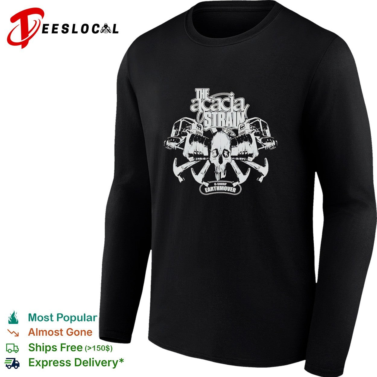 The Acacia Strain G Sharp Earthmover skull with hammers shirt