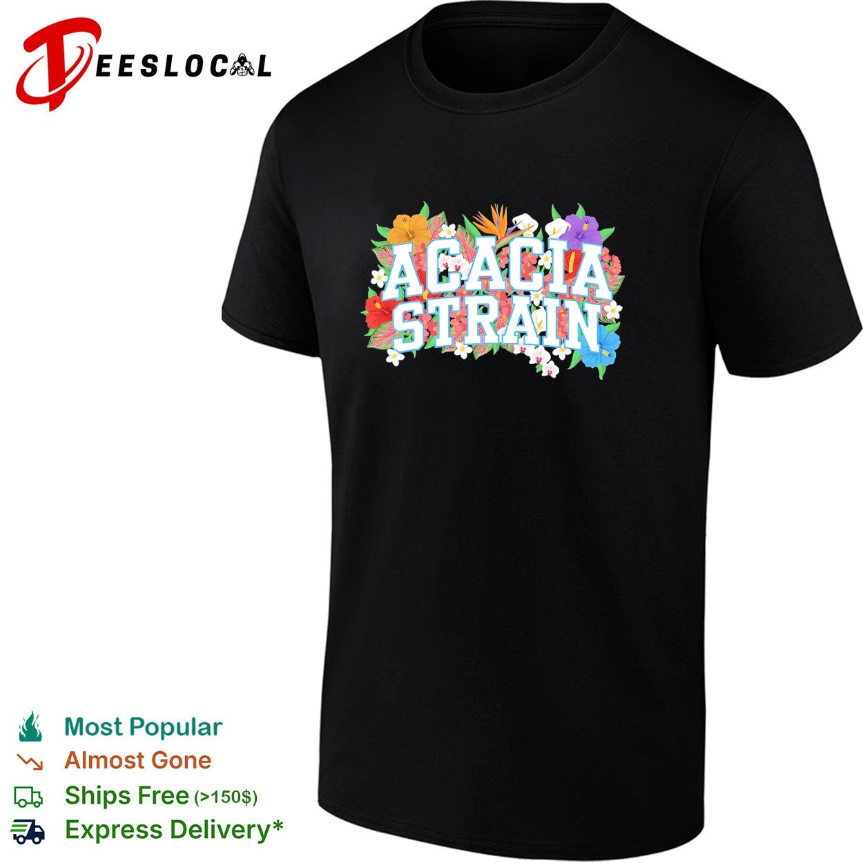 The Acacia Strain tropical flowers logo shirt