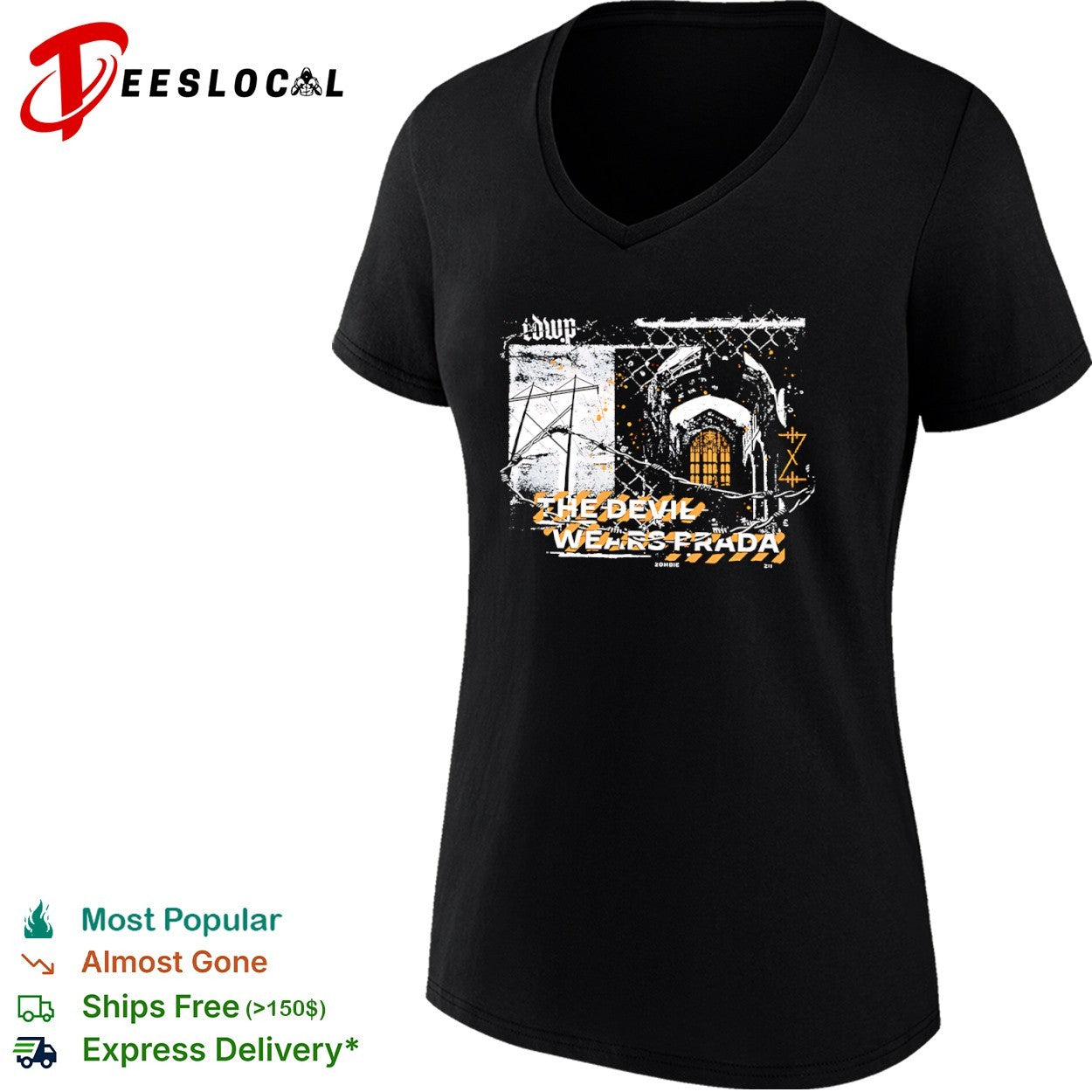 The Devil Wears Prada Zombie ZII ruined church TDWP shirt