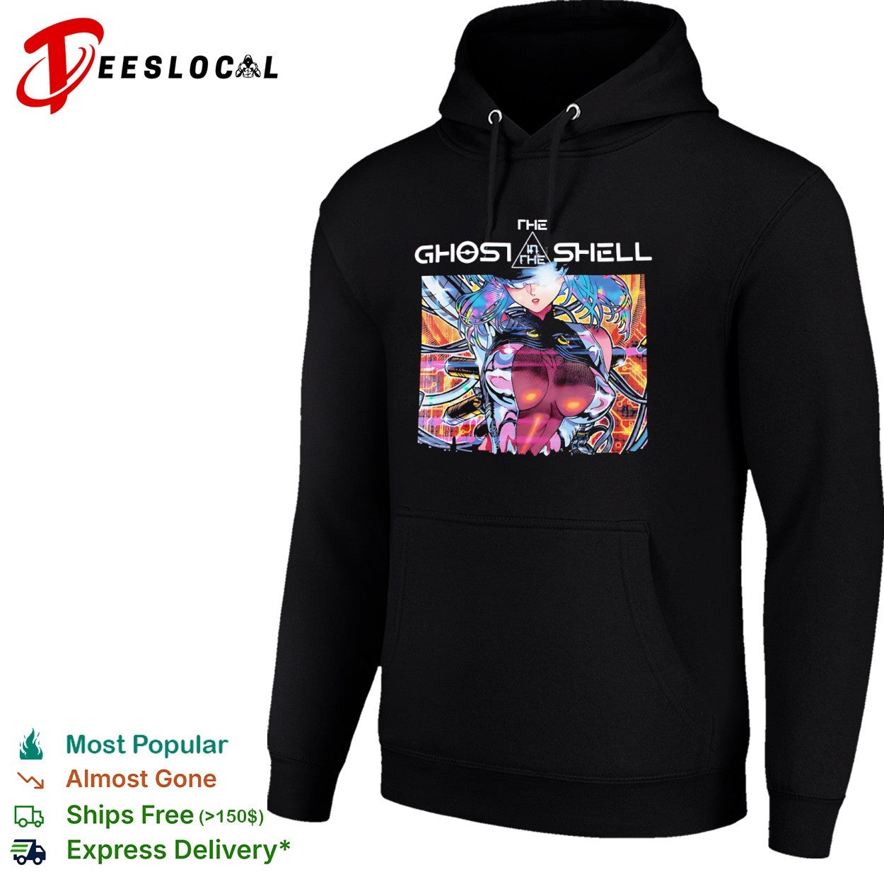 The Ghost in the Shell Major Motoko Kusanagi Cyberpunk Anime shirt