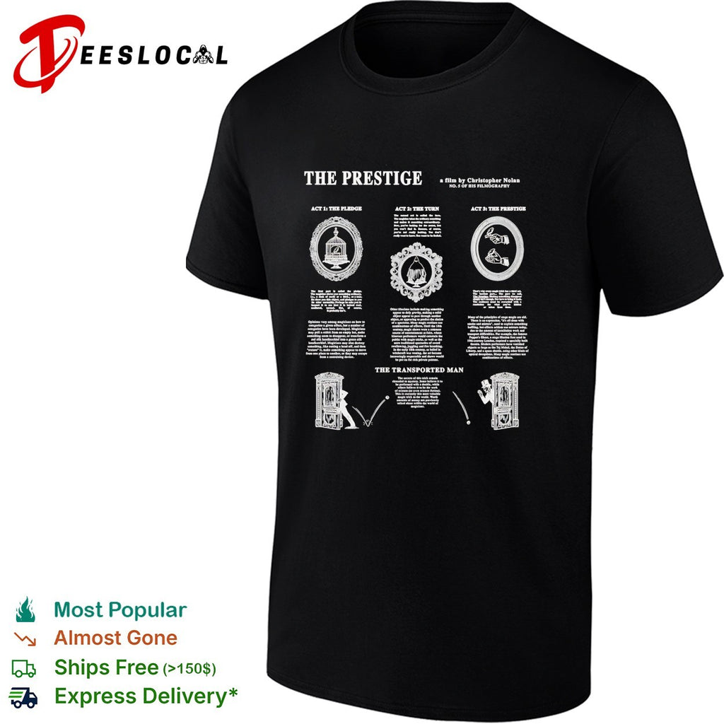 The Prestige Christopher Nolan film pledge turn transported man infographic shirt