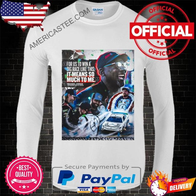 The first of hopefully many victory lane appearances for mj. shirt