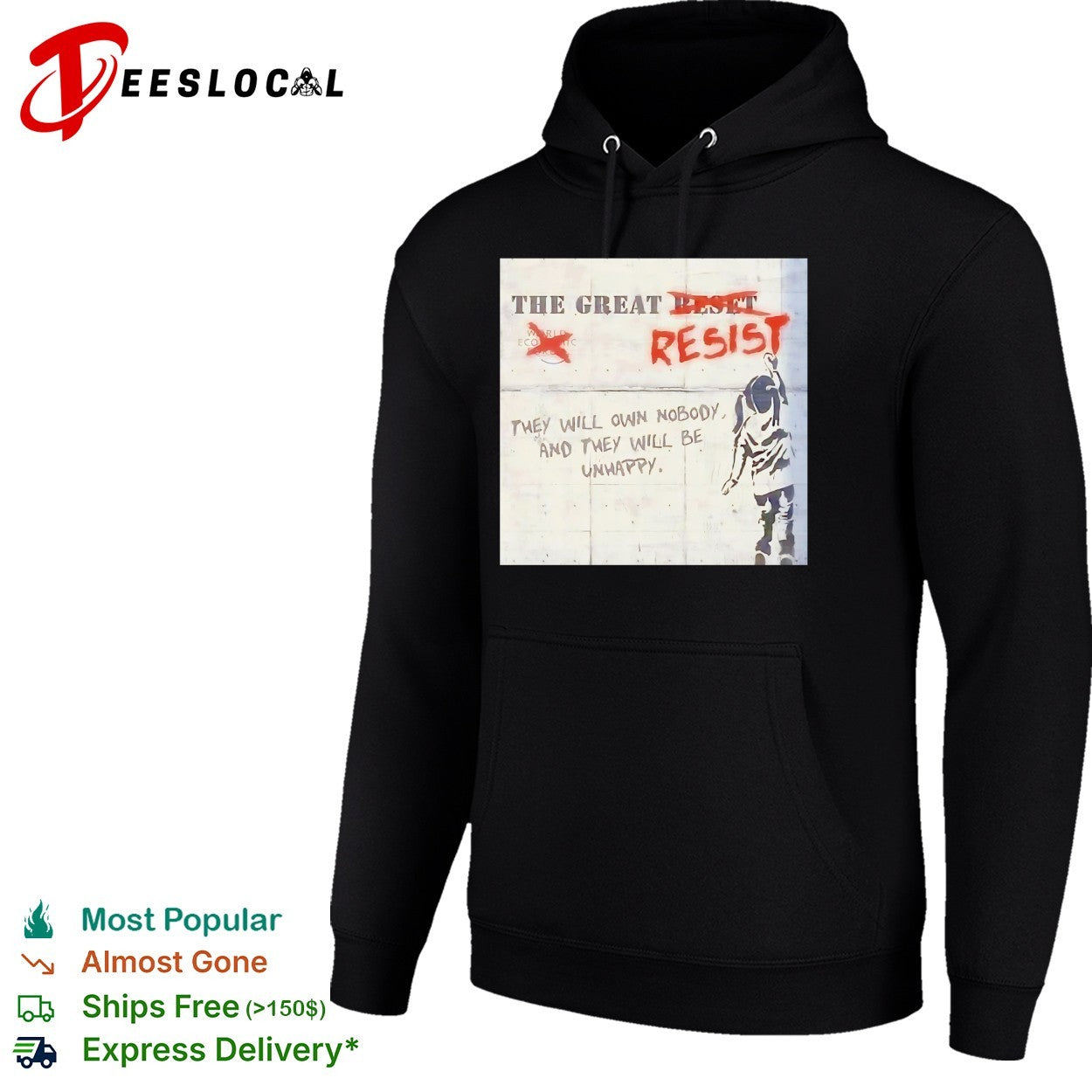 The great reset resist they will own nobody and they will be unhappy shirt