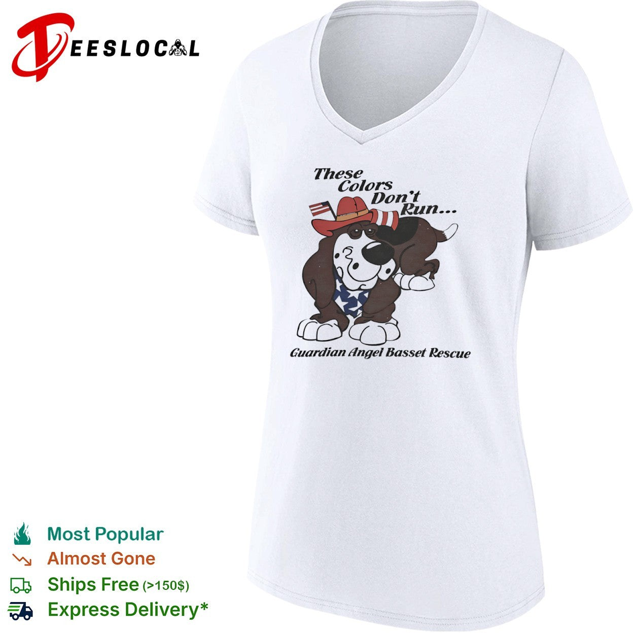These Colors Dont Run Guardian Angel Basset Rescue Patriotic Dog Breed shirt