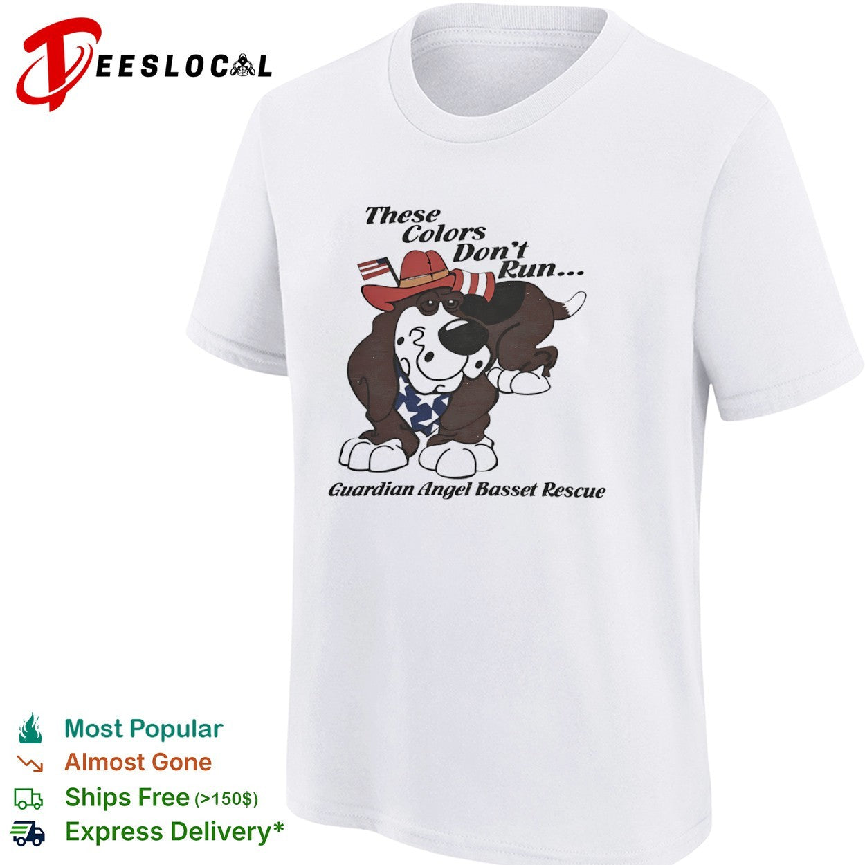 These Colors Dont Run Guardian Angel Basset Rescue Patriotic Dog Breed shirt