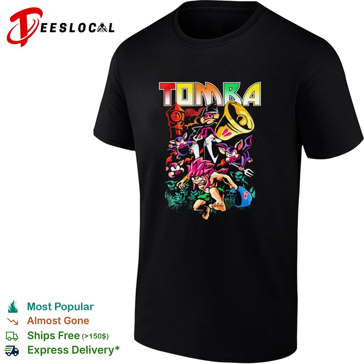 Tomba Retro PlayStation 1 Video Game shirt