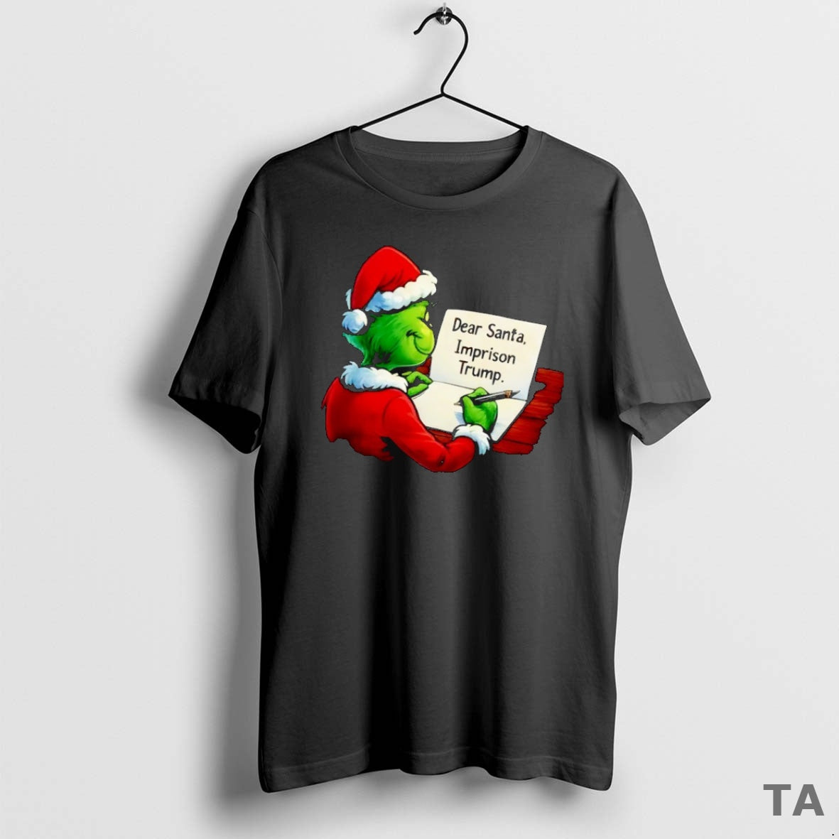 Top Santa Grinch Write Dear Santa Imprison Trump Xmas T-Shirts, Hoodie, Sweatshirt