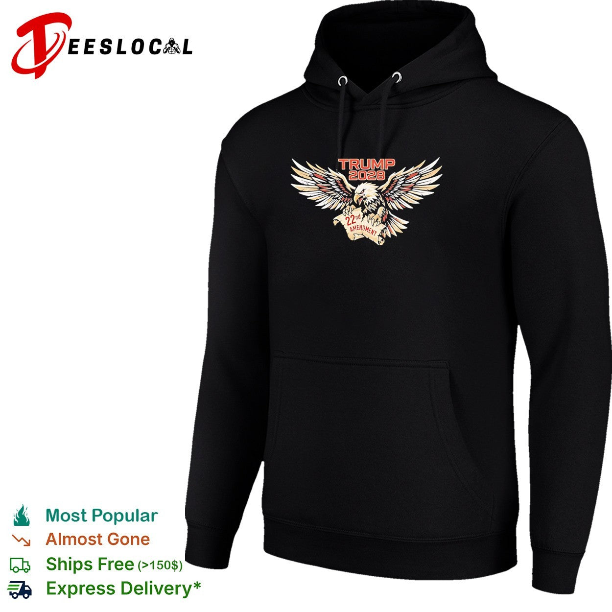 Trump 2028 22nd Amendment Eagle US Constitution shirt