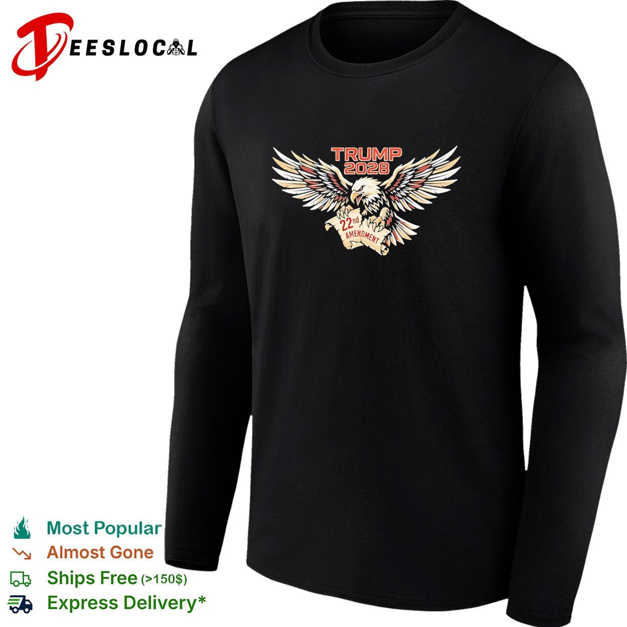Trump 2028 22nd Amendment Eagle US Constitution shirt