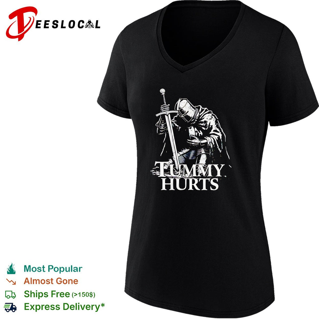 Tummy Hurts Knight Funny Dark fantasy shirt