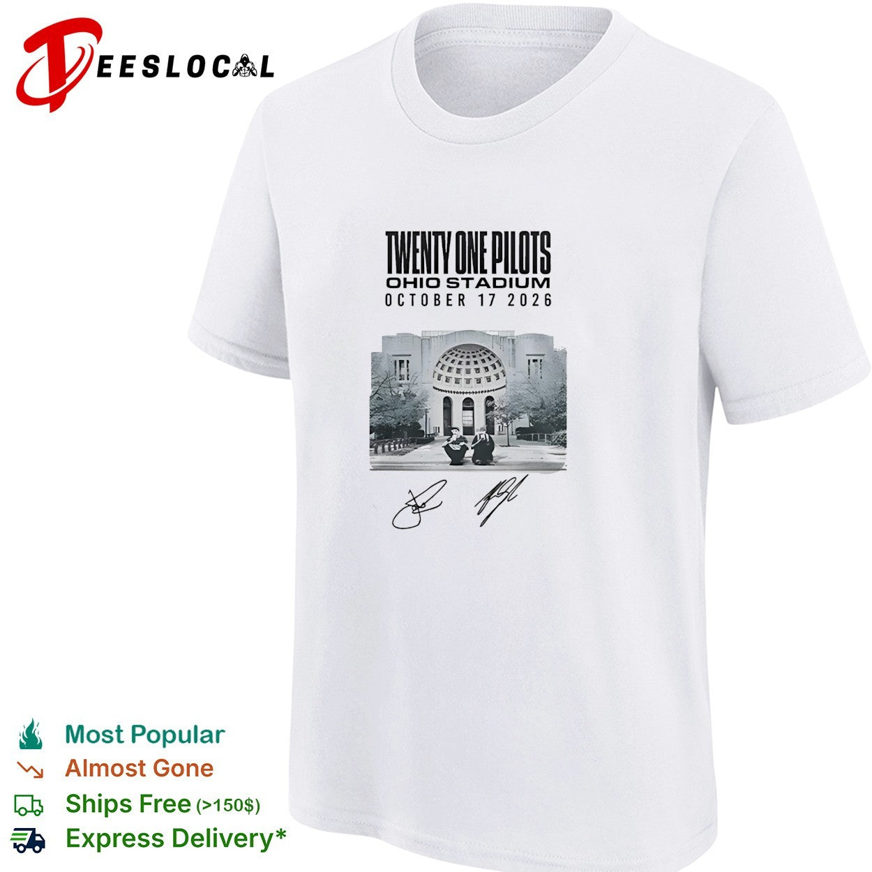 Twenty One Pilots Ohio Stadium October 17 2026 concert signatures shirt
