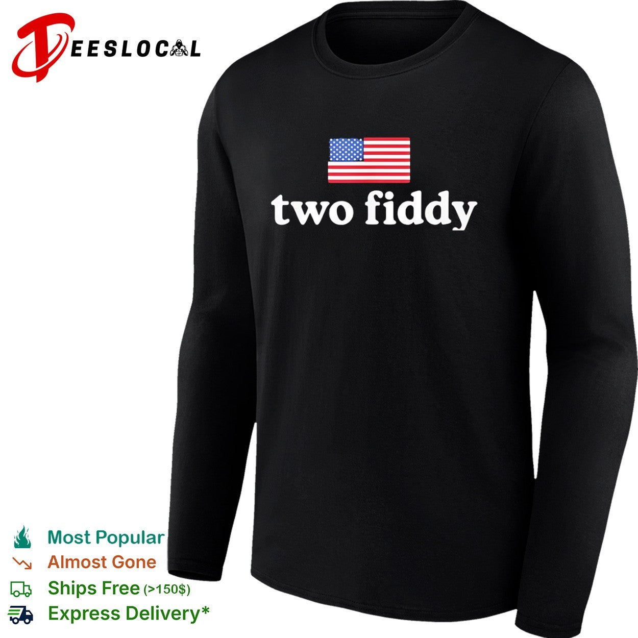 Two Fiddy USA flag Shirt