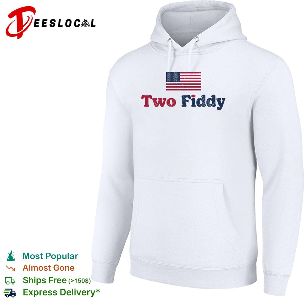Two fiddy distressed American flag shirt