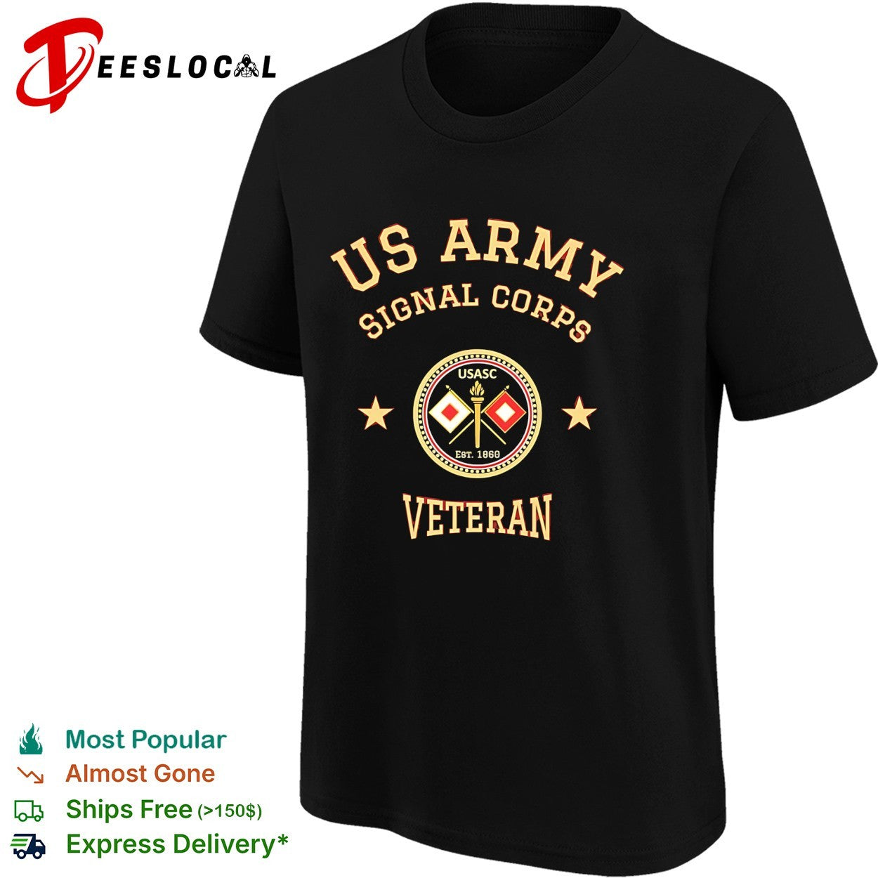 US Army Signal Corps veteran USASC est 1860 emblem shirt