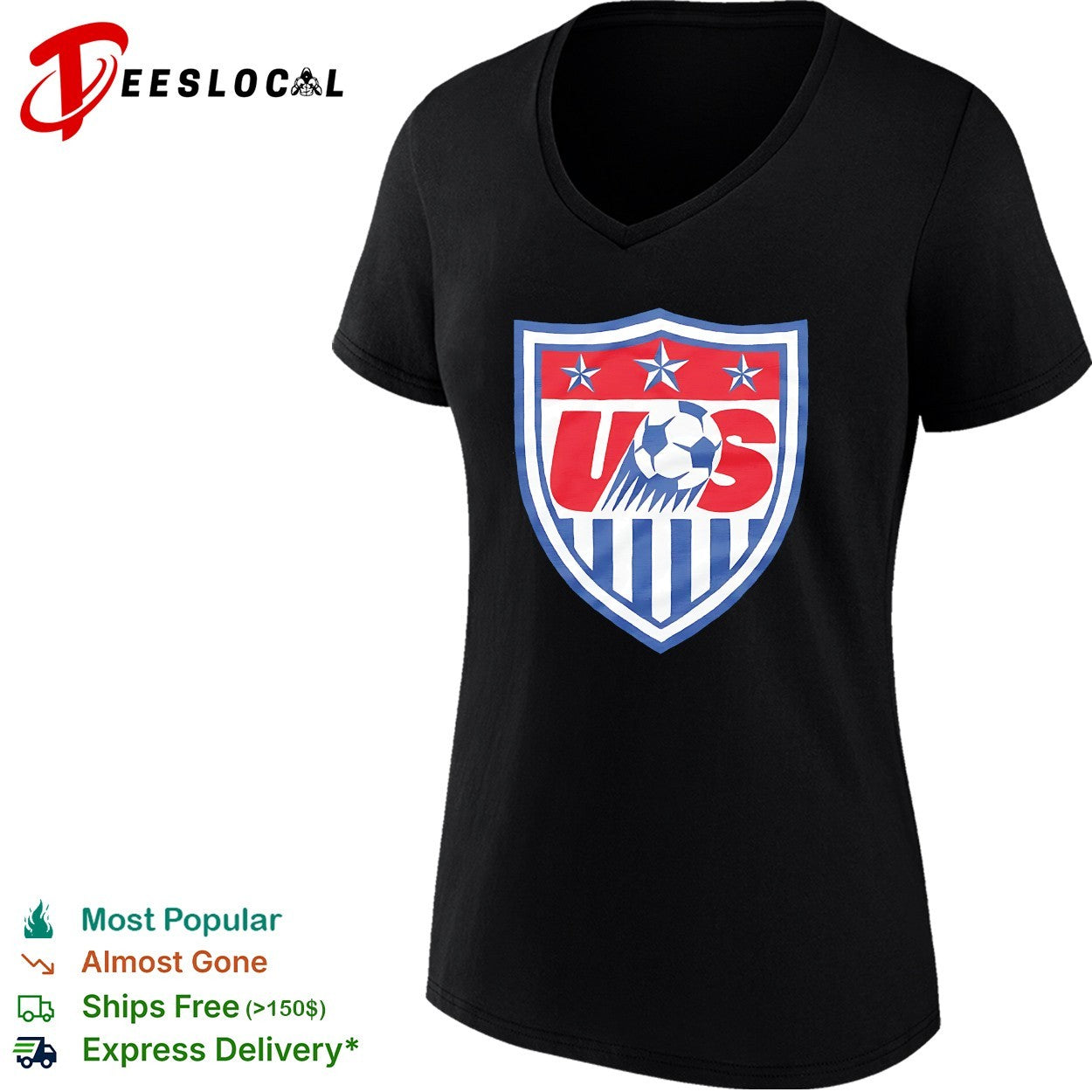 US Soccer shield crest three stars shirt