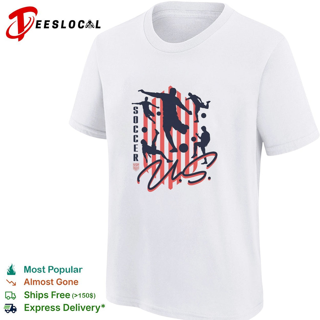 US soccer players silhouette sport shirt