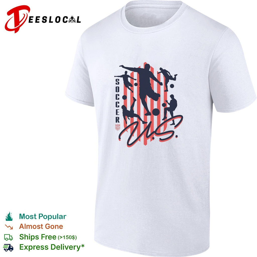 US soccer players silhouette sport shirt