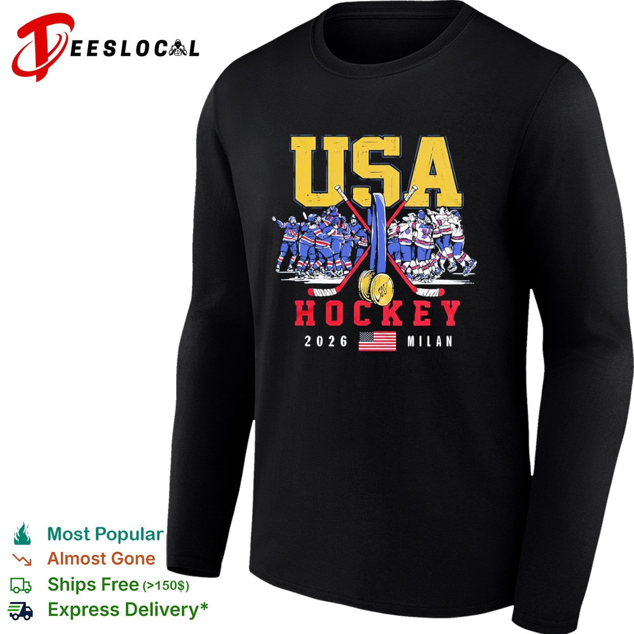 USA Hockey 2026 Milan Gold Medal Team Celebration shirt
