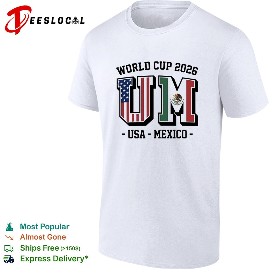 USA Mexico World Cup 2026 UM letter flags shirt