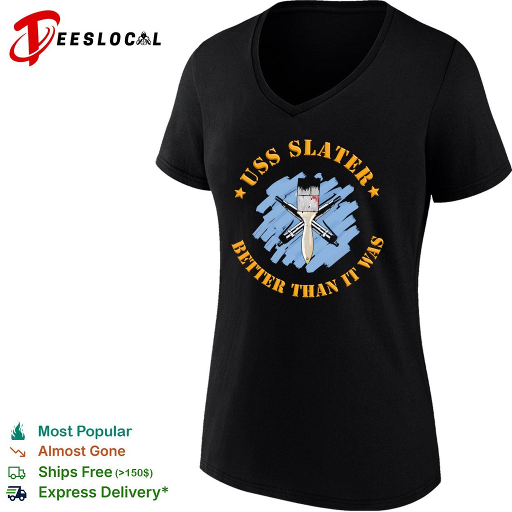USS Slater better than it was crossed needle guns and paint brush shirt
