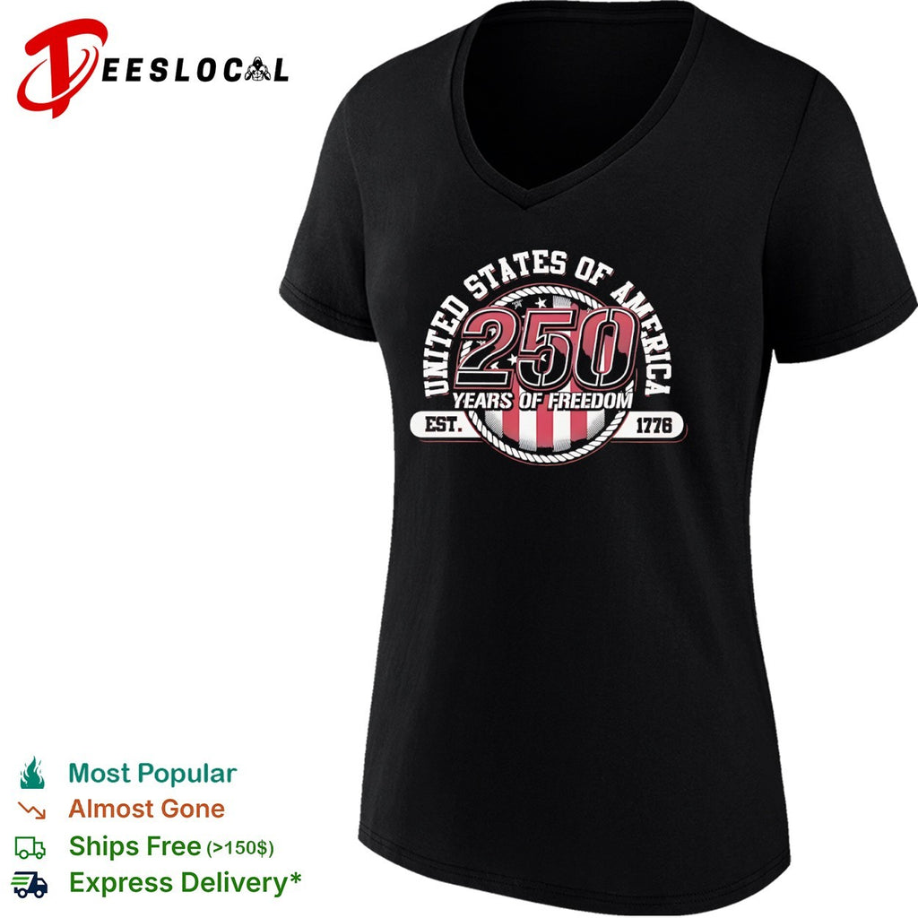 United States of America 250 Years of Freedom Est 1776 Patriotic American Flag shirt
