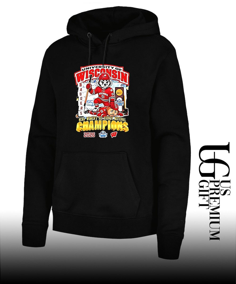 University Of Wisconsin Badgers NCAA Women’s Ice Hockey National Champions 2026 mascot shirt