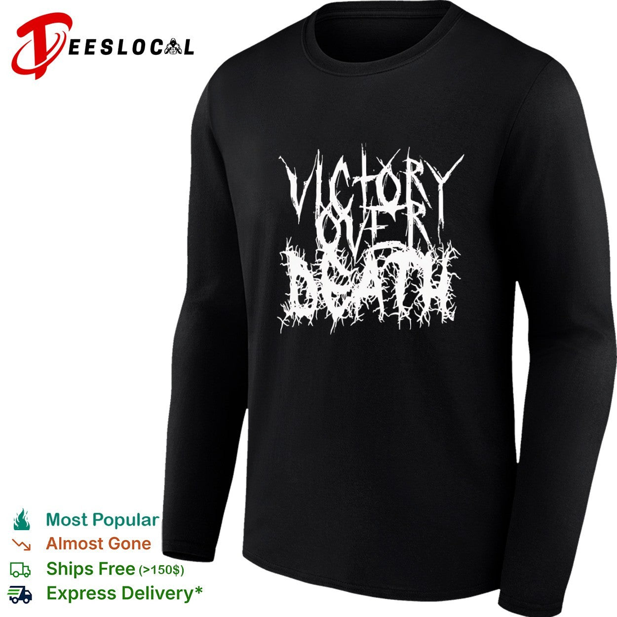 Victory over death metal font shirt
