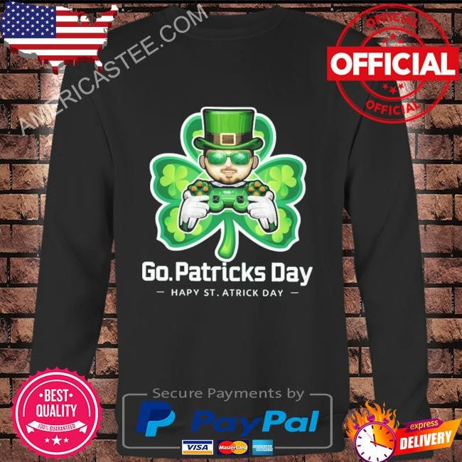 Video gamer shamrock happy st patricks day go lucky boys men shirt