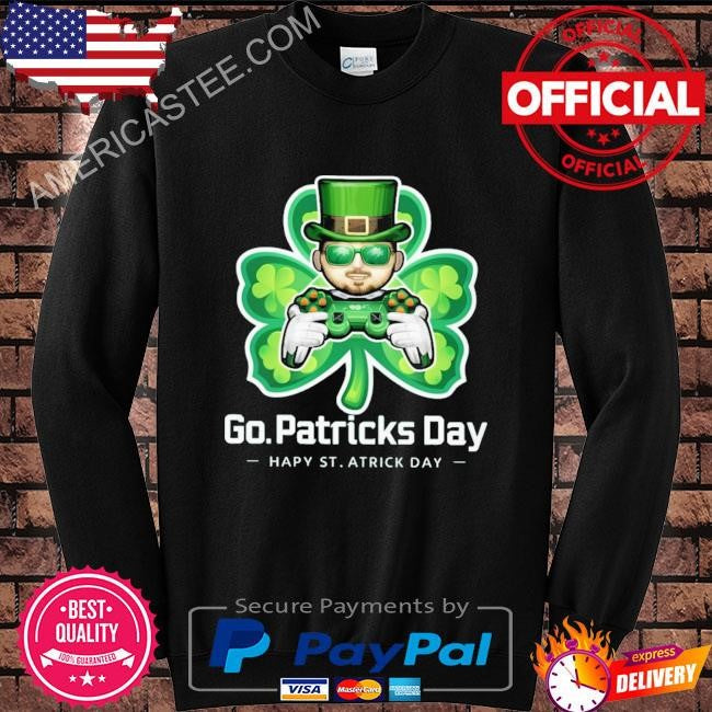 Video gamer shamrock happy st patricks day go lucky boys men shirt