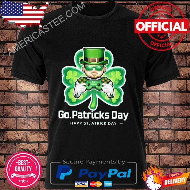 Video gamer shamrock happy st patricks day go lucky boys men shirt