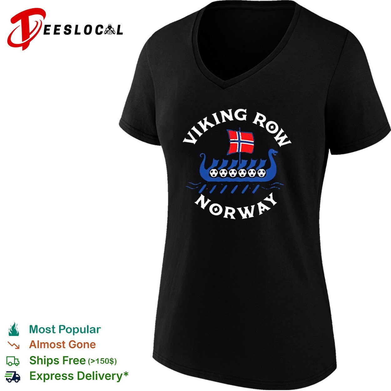 Viking Row Norway soccer boat Viking ship sport flag shirt