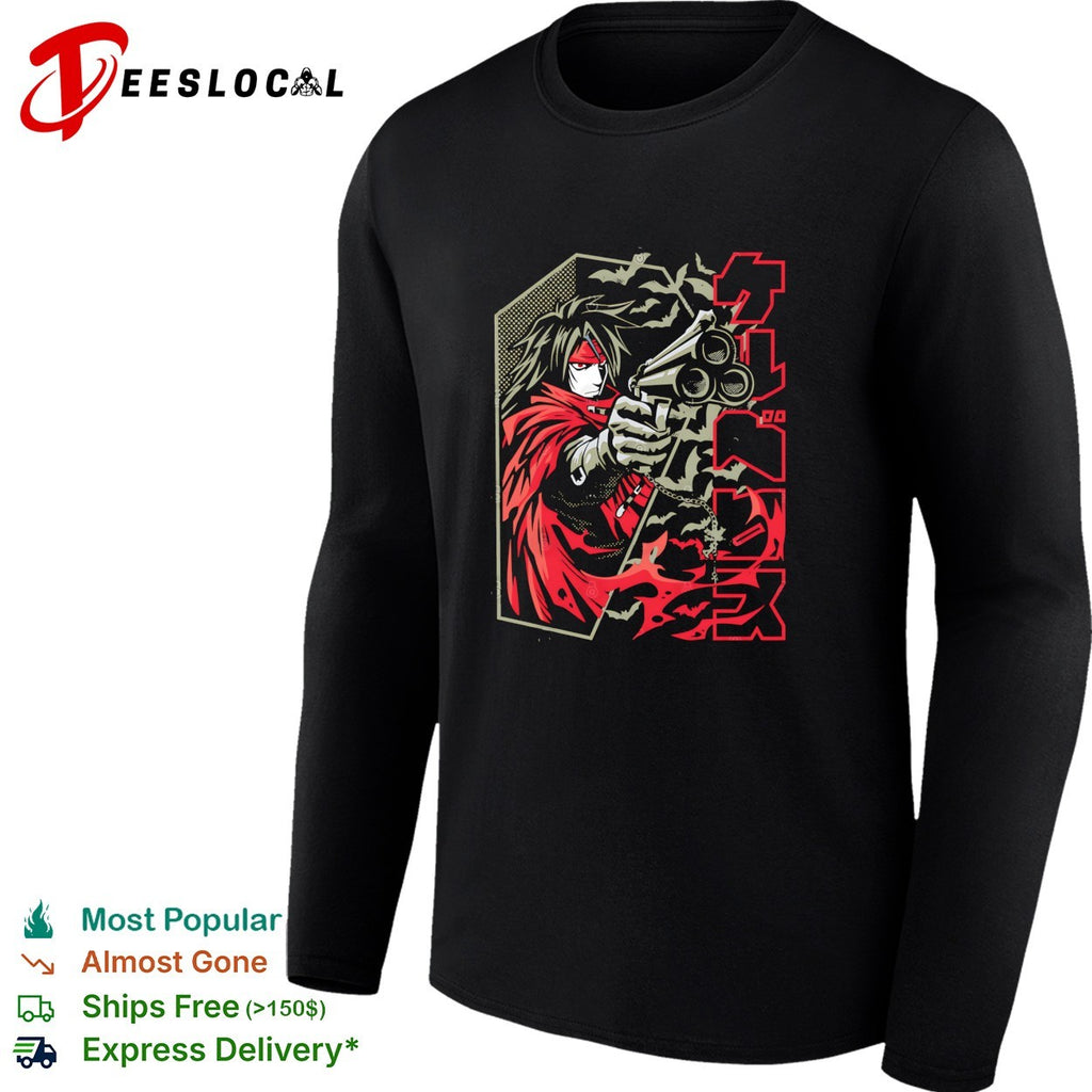 Vincent Valentine from Final Fantasy VII holding his triple-barrel revolver Lock n Load shirt