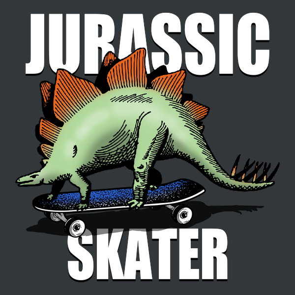 Vintage Skateboarding Stegosaurus Dinosaur