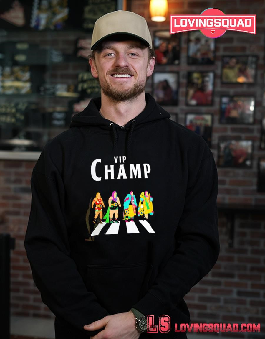 Vip Champ Chihiro Hashimoto walking across shirt
