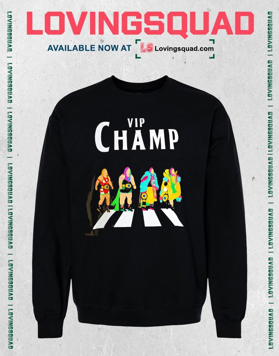 Vip Champ Chihiro Hashimoto walking across shirt