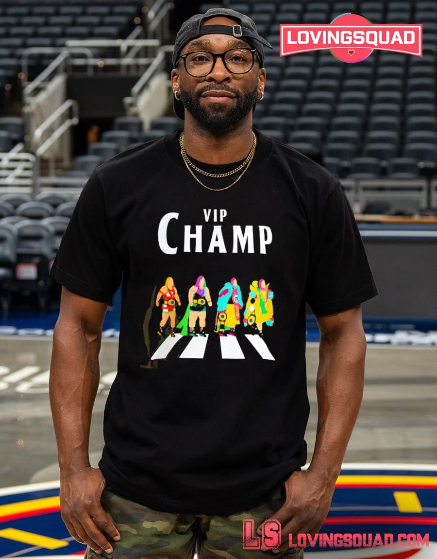 Vip Champ Chihiro Hashimoto walking across shirt