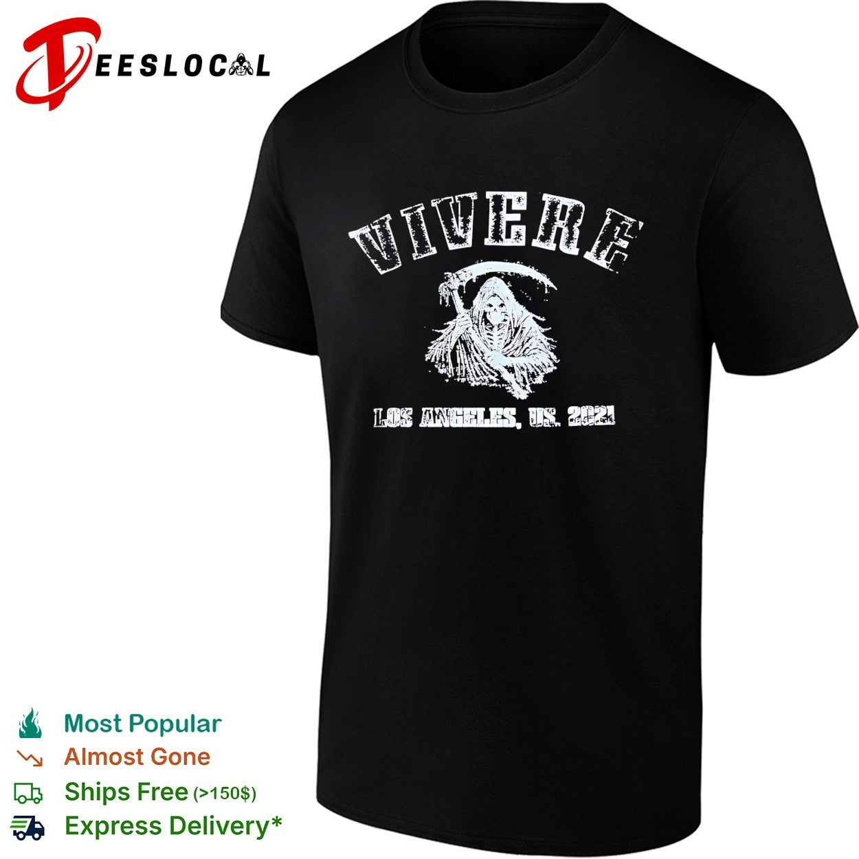 Vivere Los Angeles 2021 Grim Reaper scythe shirt