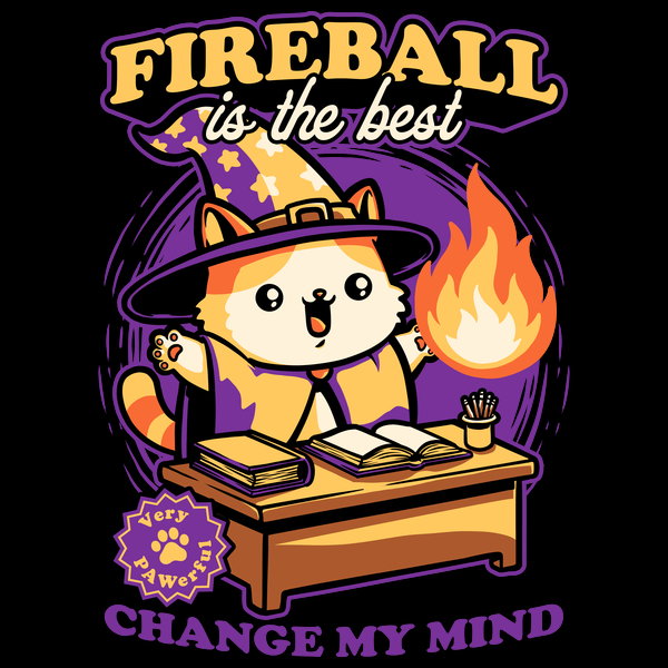 Wizard Cat Fireball Cute Rpg Pet