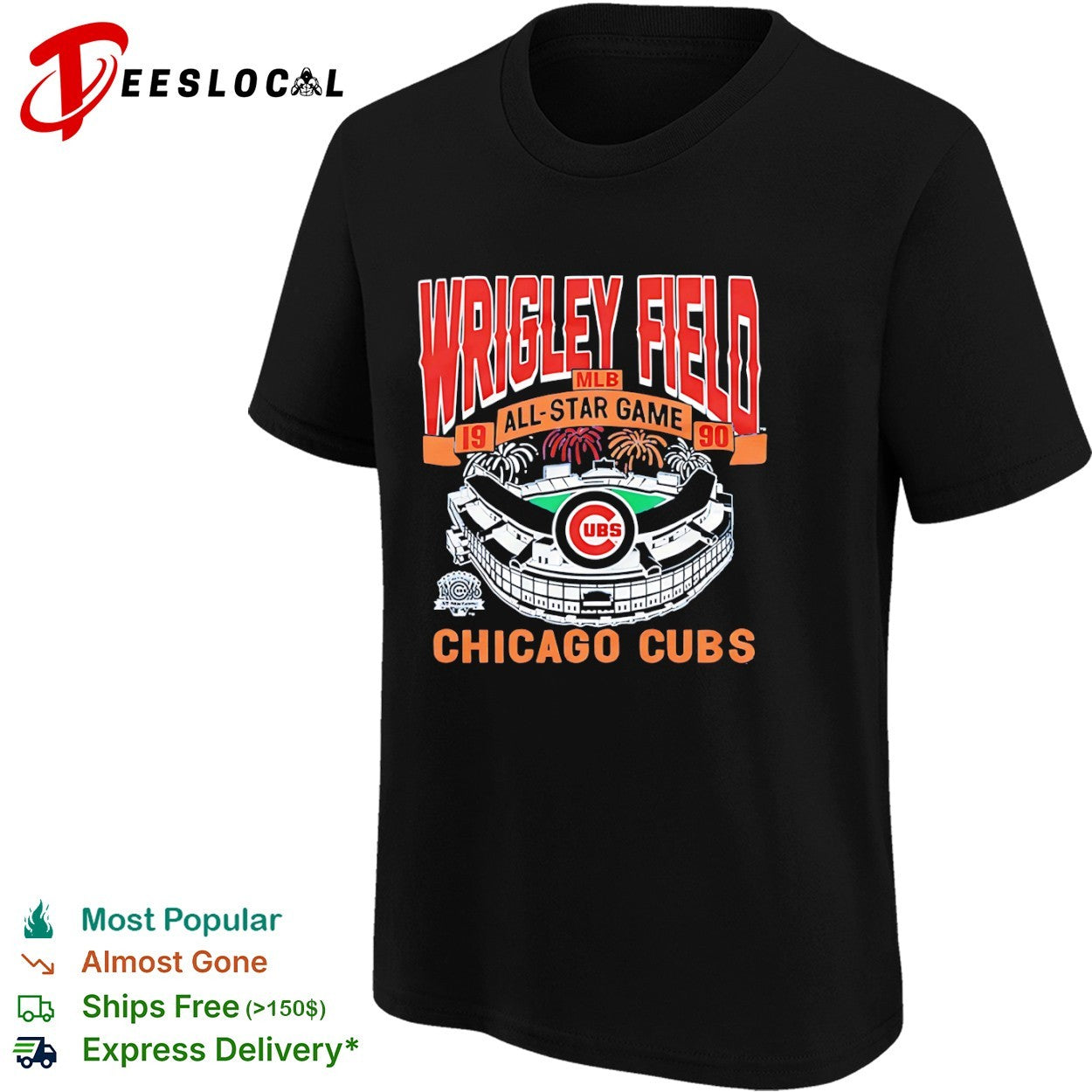 Wrigley Field 1990 MLB All Star Game Chicago Cubs Logo Shirt