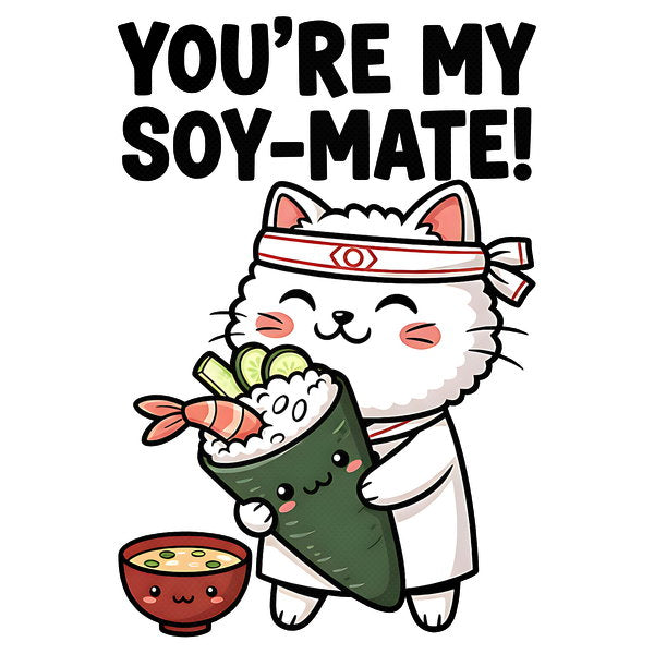 You Re My Soy Mate Kawaii Sushi Cat