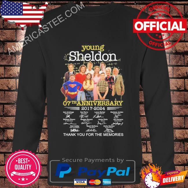 Young sheldon 07th anniversary 2017-2024 thank you for the memories shirt