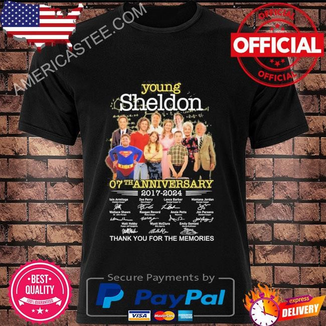 Young sheldon 07th anniversary 2017-2024 thank you for the memories shirt