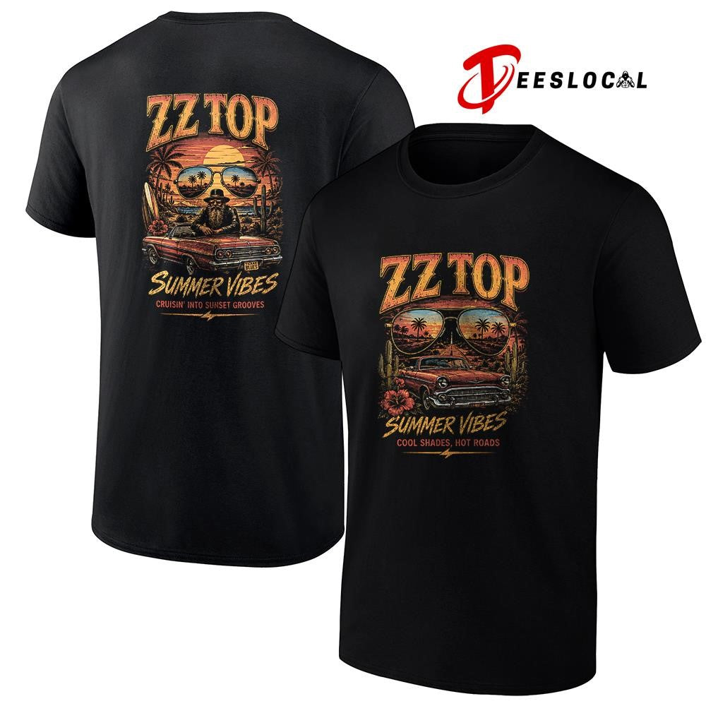 ZZ Top summer vibes cool shades hot roads graphic shirt