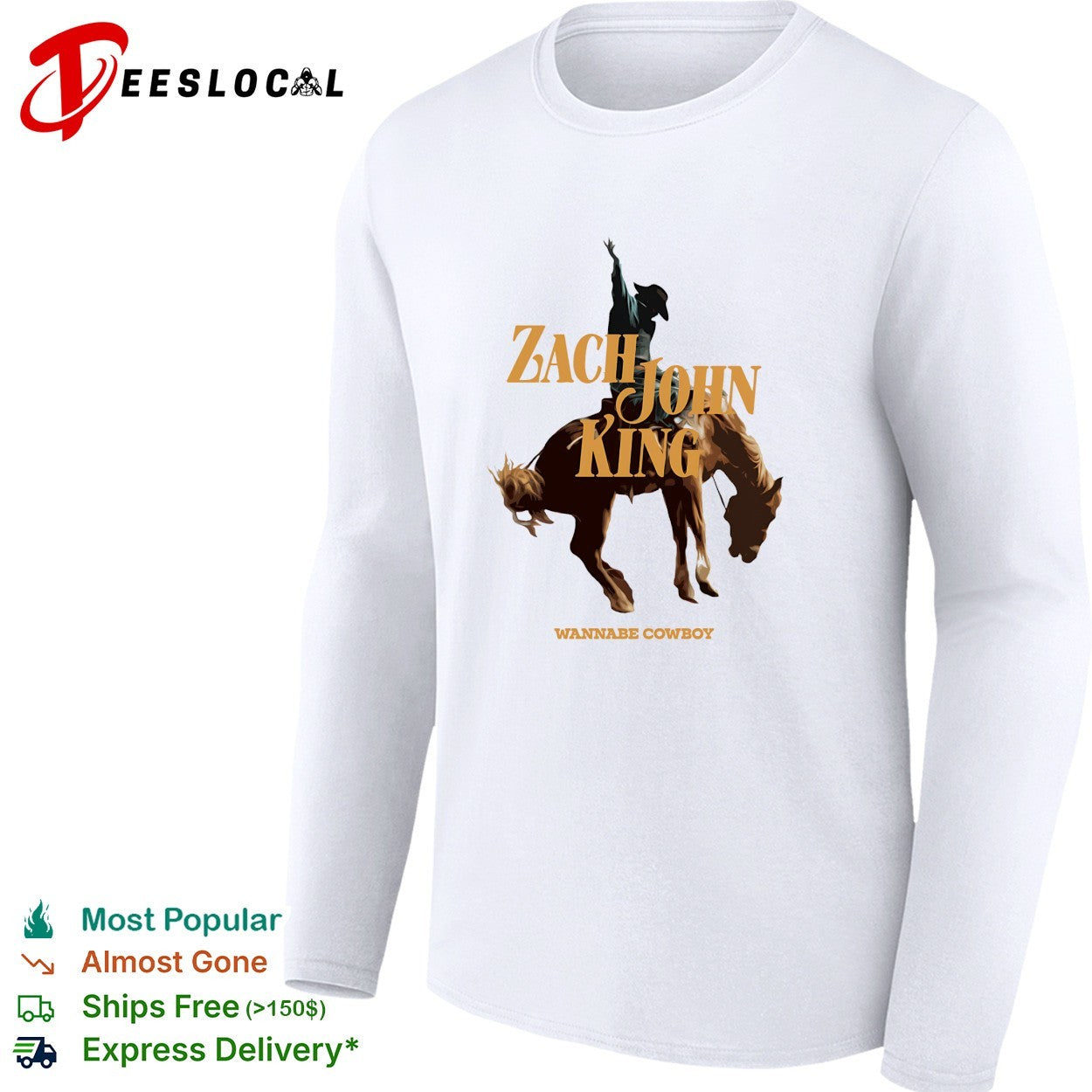Zach John King wannabe cowboy bronco riding horse shirt