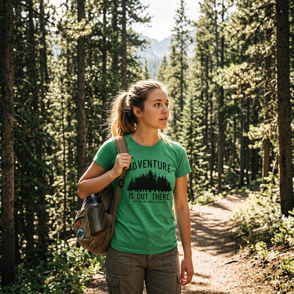 Adventure Is Out There But So Are Serial Killers Women's T Shirt