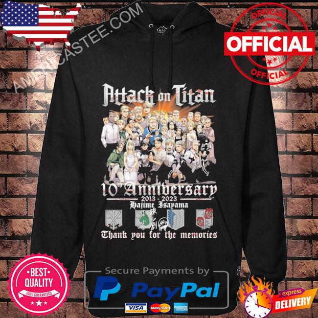 Attach On Titan 10th Anniversary 2013 – 2023 Isayama Hajime Thank You For The Memories T-Shirt