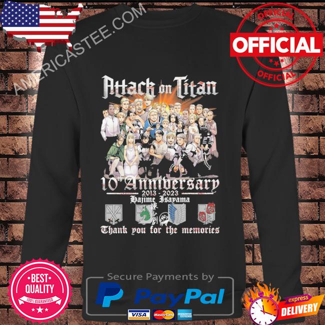 Attach On Titan 10th Anniversary 2013 – 2023 Isayama Hajime Thank You For The Memories T-Shirt