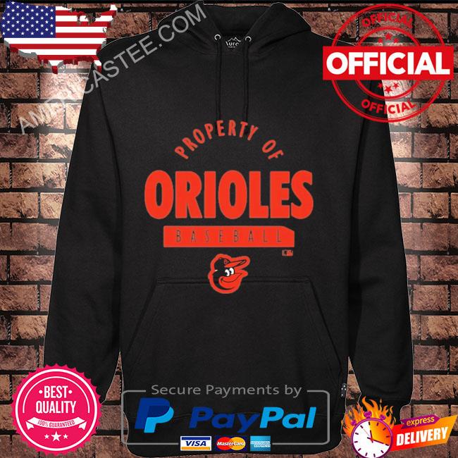 Baltimore orioles baseball black primetime property of practice shirt