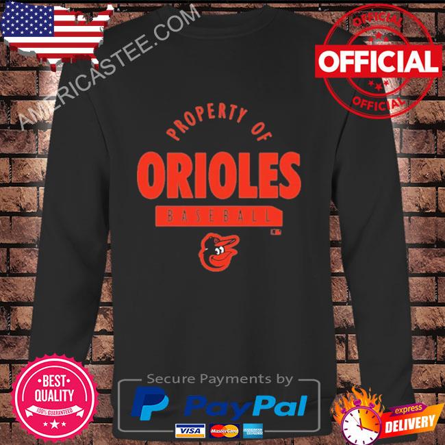 Baltimore orioles baseball black primetime property of practice shirt